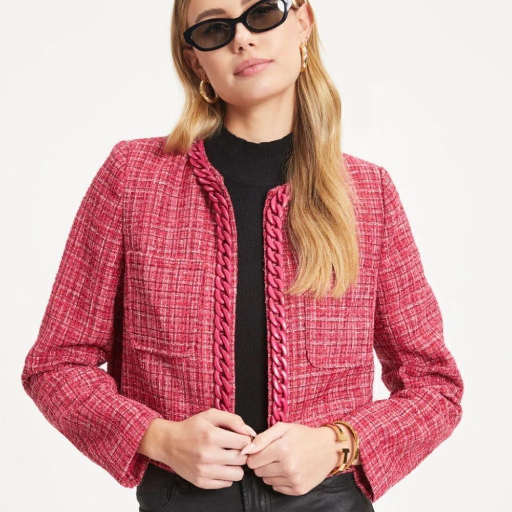 Be Bold Tweed Chain Blazer